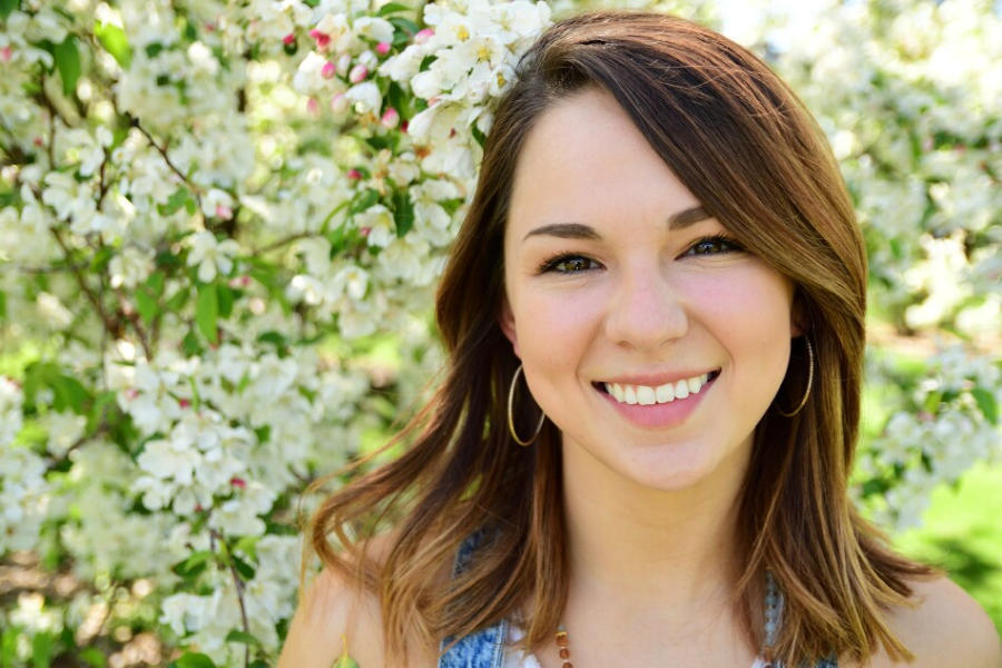 Pretty girl in Colorado flowers